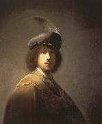 Rembrandt van rijn Self-Portrait with Plumed Beret oil painting reproduction